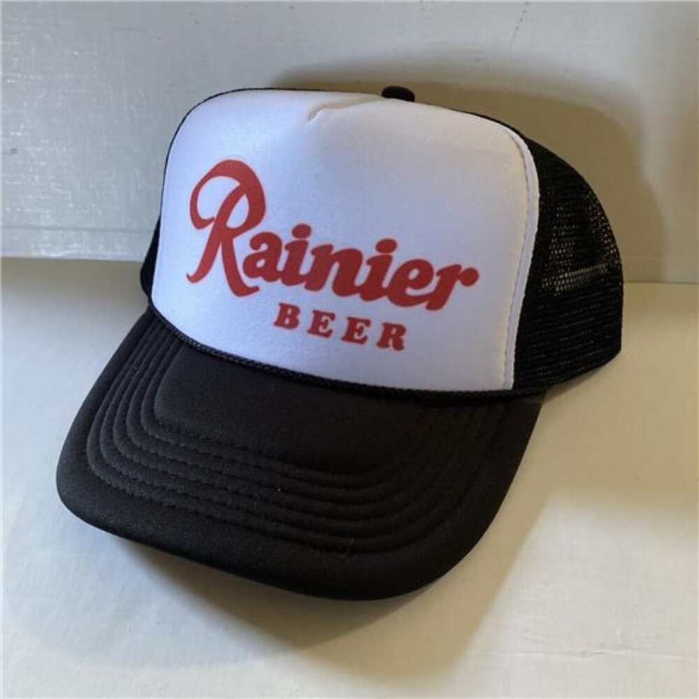 Retro 70s 80s Vintage Style Rainier Beer Hat Trucker Cap Washington Pride Seattl - Picture 2 of 3